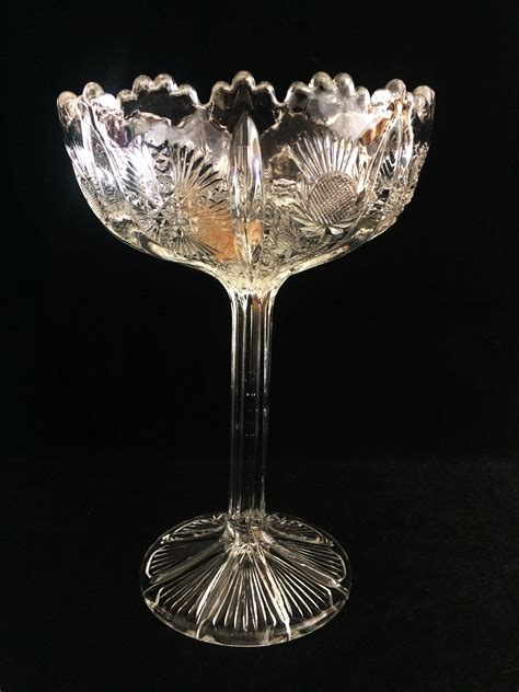 Antique Early American Pressed Glass Eapg Crystal Jelly Compote Higbee