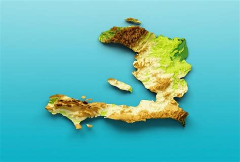 Premium Photo Haiti Map Shaded Relief Color Height Map On The Sea