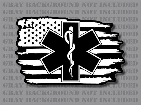 EMS Paramedic EMT Star Of Life Medic Medical American Flag Sticker