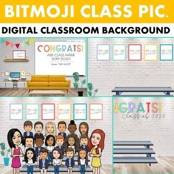 BITMOJI Classroom Picture Backgrounds (Editable) by Singing And Teaching