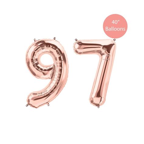 97 Rose Gold Balloons 97 Giant Number Balloons Rose Gold 97 Jumbo