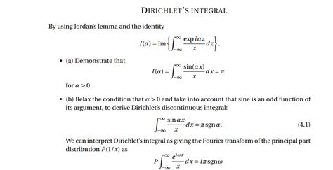 Solved Dirichlet S Integral By Using Jordan S Lemma And The Chegg