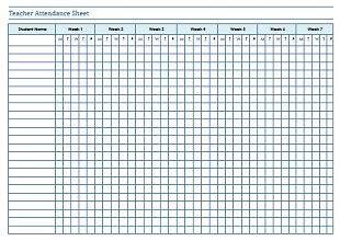 Teacher Attendance Sheet Template 15 - Office Templates