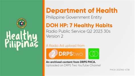 Doh Healthy Pilipinas 7 Healthy Habits Radio Public Service Ad Q4 2023