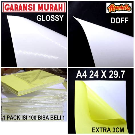 Jual Kertas Stiker A4 24 X 29 7 Cm Chromo Sticker Glossy Doff Glosy A4 Folio F4 Super Lengket