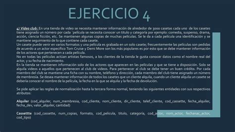 Ejercicios De Normalizacion PPT