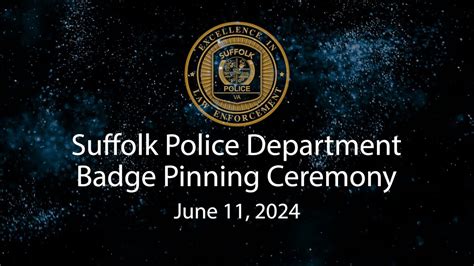 Suffolk Police Department Badge Pinning Ceremony 6 11 24 YouTube