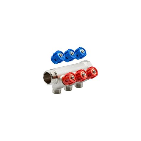 Коллектор VRT 1"x1/2", с регулировочными вентилями, 3 выхода 524074 ...