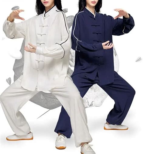 Unisex Summer Spring Linen Cotton Tai Chi Uniforms Outfit Kung Fu Suit