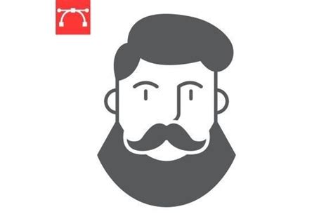 Bearded Man Glyph Icon Graphic By Fox Design · Creative Fabrica