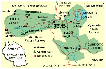 Arusha National Park Map Travel Blog Safari In Tanzania