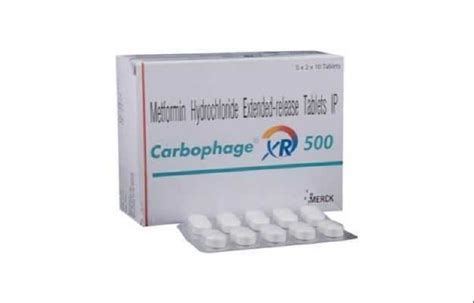 Carbophage Xr 500mg Tablets Metformin Hydrochloride Tablets Metformin Hcl Tablets मेटफार्मिन