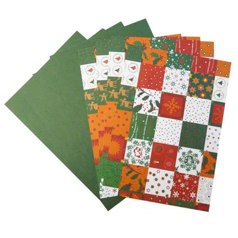 Variokarton X Mas Patchwork rot grün Für umwerfende Weihnachtskarten