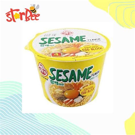 Jual Ottogi Sesame Flavor Noodle Bowl Contains Egg Block Korea Shopee