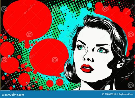 Pop Art Illustration Of Woman With The Speech Bubble Party Invitation