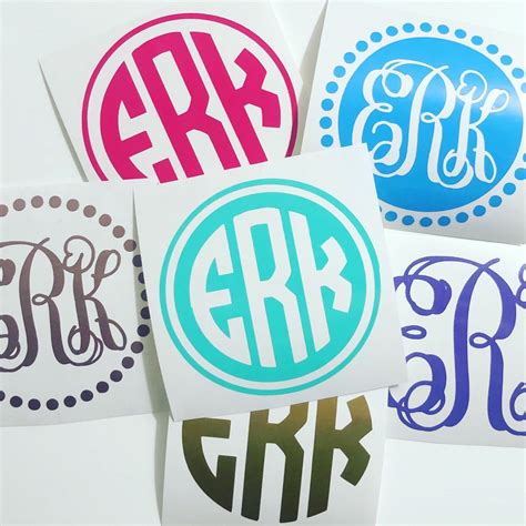 Monogram Vinyl Decal Sticker Free Shipping Many Colors Sizes And