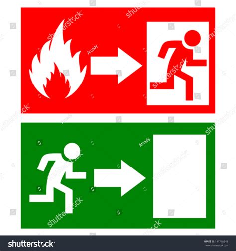 Vector Fire Exit Signs - 141718948 : Shutterstock