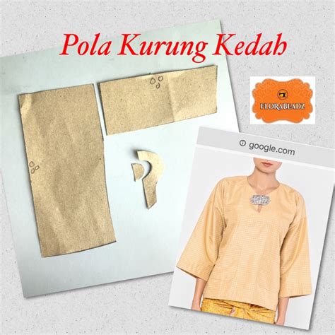 Pola Baju Kurung Kedah Dewasa Pilihan Saiz Xs Xl Readystok Patern