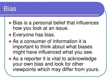 PPT - Analysis of Bias Project PowerPoint Presentation, free download - ID:5537686