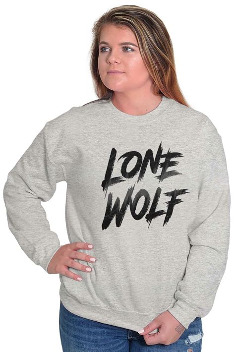 Lone Wolf Introvert Pack Workout Antisocial Adult Long Sleeve Crew