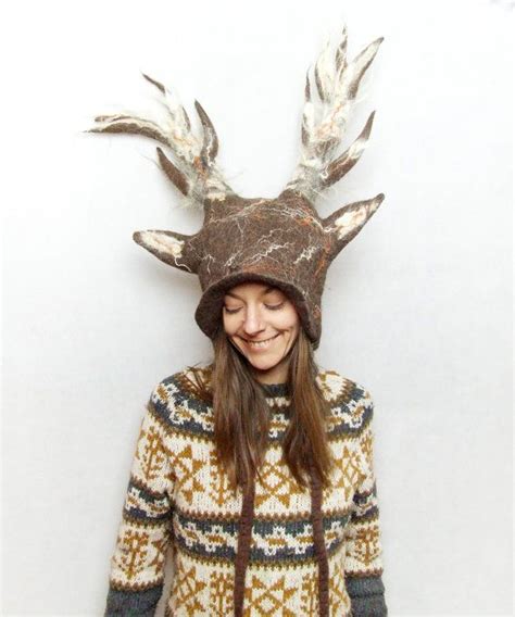 Pagan Tribal Majestic Deer Antler Costume Hat This Unique Antlers