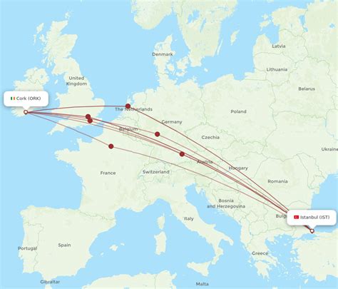 All Flight Routes From Istanbul To Cork Ist To Ork Flight Routes