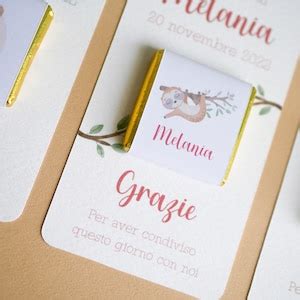 Cioccolatino Personalizzato Con Segnalibro Per Battesimo Etsy Italia