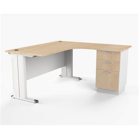 Jual Meja Kerja Kaki Besi Bentuk L 150 X 70 Cm Drawer Meja Kantor