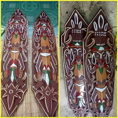 Jual Tameng Kayu Perisai Dayak Hiasan Tameng Hiasan Dinding Perisai