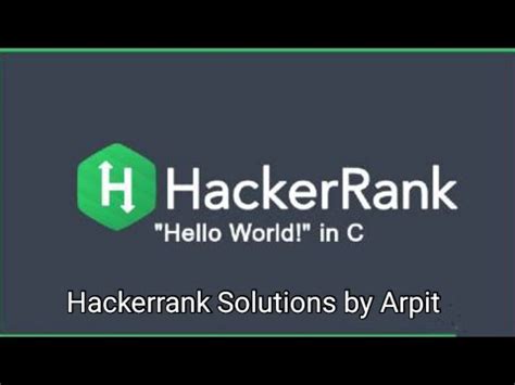 Hackerrank Solutions Hello World In C Youtube