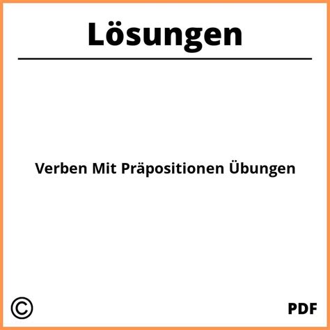 Verben Mit Pr Positionen Bungen Mit L Sungen Pdf