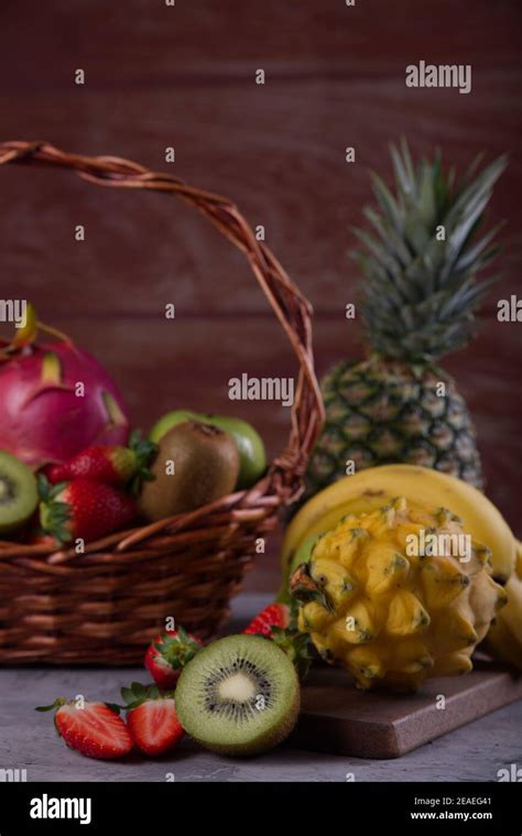 Assorted fruit basket Stock Photo - Alamy