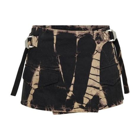 Dion Lee Denim Wrap Mini Skirt Black Multi In Mini Skirts