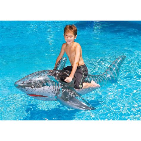 72 Inch Shark Ride On Pool Float Club Piscine Super Fitness