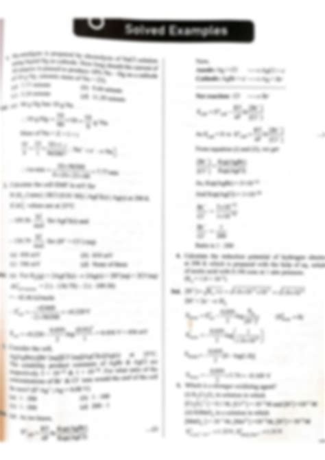 Solution Electrochemistry Short Notes Solved Example Studypool