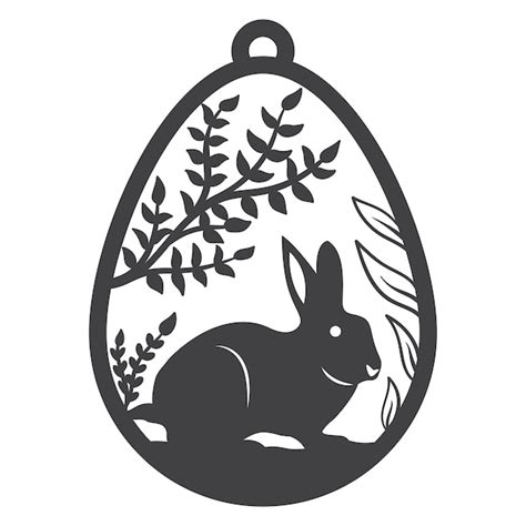 Un Lapin Noir Et Blanc Avec Une Branche D Arbre Au Milieu Vecteur