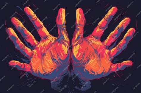 Premium Photo | Expressive Hands Vector Art in a Dynamic 32 Aspect Ratio