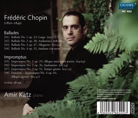 Chopin Ballades Impromptus Amir Katz Cd Album Muziek