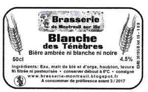 Drink Label Blanche Des T N Bres Brasserie De Montreuil Sur Ille