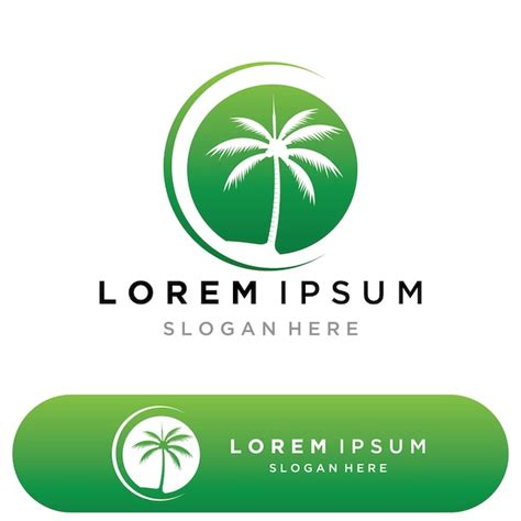 Plantilla De Logotipo De Verano De Palmera Vector Premium