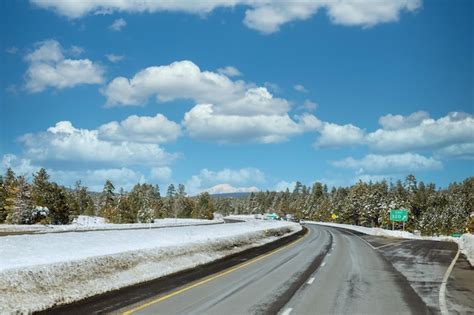 Premium Photo | Snow covered winter scenery landscape in arizona us