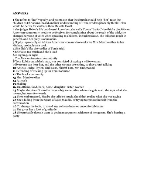 Close Read for Chapter 24 of To Kill a Mockingbird by Harper Lee