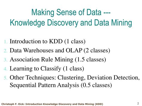 Ppt Knowledge Discovery In Data And Data Mining Kdd Powerpoint