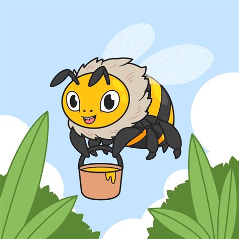 Ilustraci N De Abeja De Dibujos Animados Dibujados A Mano Vector Premium