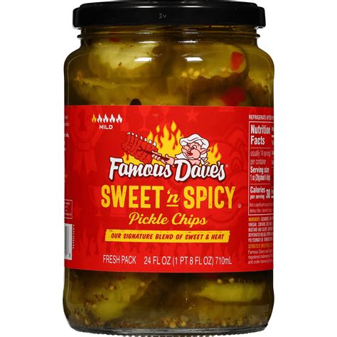 Famous Dave S Zesty Hot Sweet N Spicy Pickle Chips Fl Oz Jar Walmart