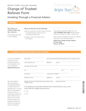 Fillable Online Bright Start Rollover Form Fax Email Print Pdffiller
