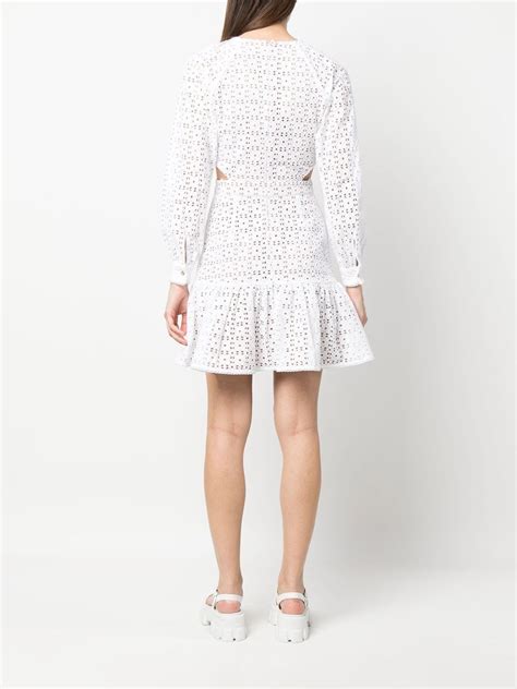 Michael Michael Kors Floral Eyelet Cut Out Dress White Farfetch