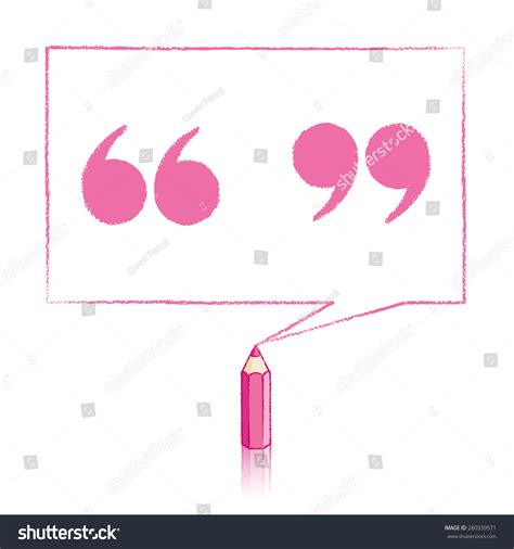 Pink Pencil Reflection Drawing Solid Quotation Stock Vector Royalty