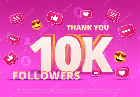 Premium Vector Thank You 10k Followers Online Social Media Followers Celebration Banner Vector