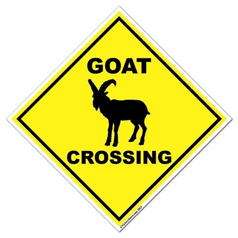 Goat Crossing Sign Or Sticker Corrugated Plastic Signs Quick Quotes